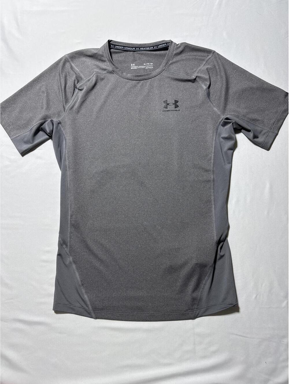 Under Armour HeatGear Men’s Gray Compression Shirt XL Short‑